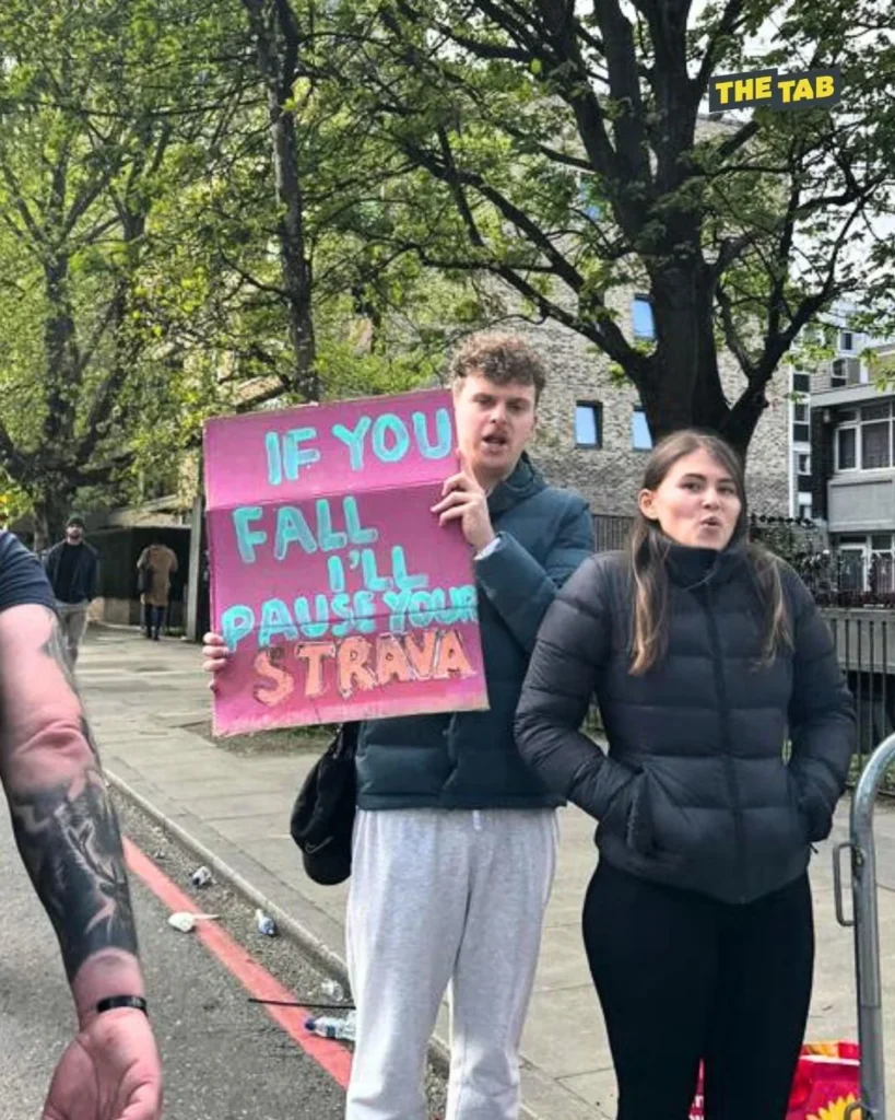 Person holding a fun marathon side