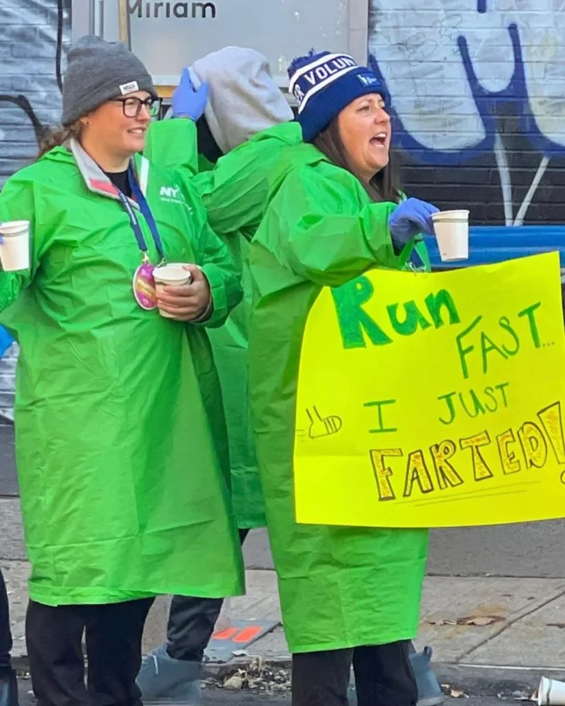 Person holding a fun marathon side