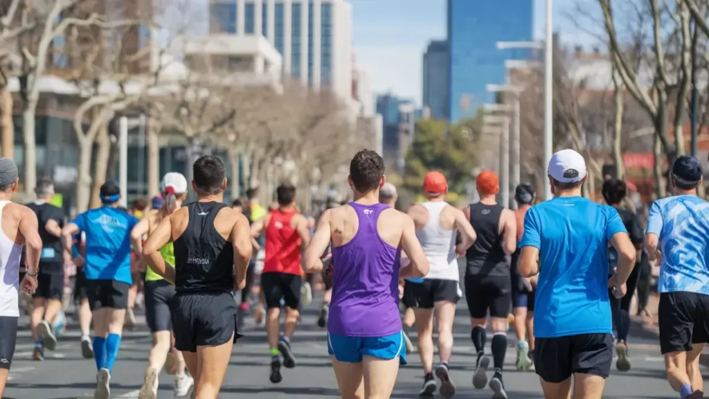 runners running a city marathon