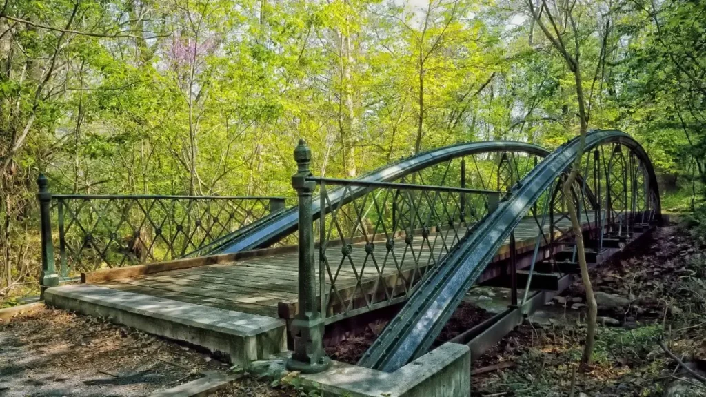 An old iron bridge on the North Central Rail Trail Marathon in Sparks Glencoe, Maryland.