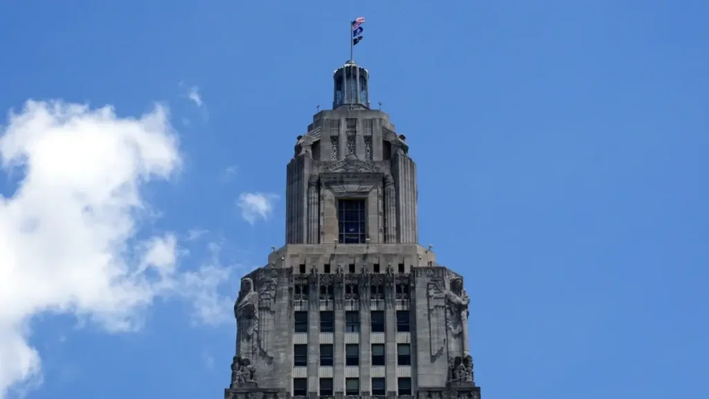 The Louisiana State Capitol building in Baton Rouge, a landmark along the route of some of Louisiana's best marathons.